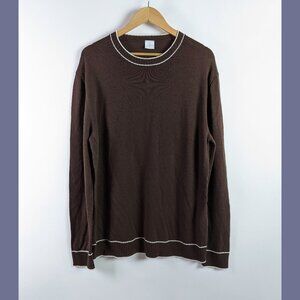 Eleventy Size XXL Mens Stripe Detail 100% Wool Sweatshirt Sweater